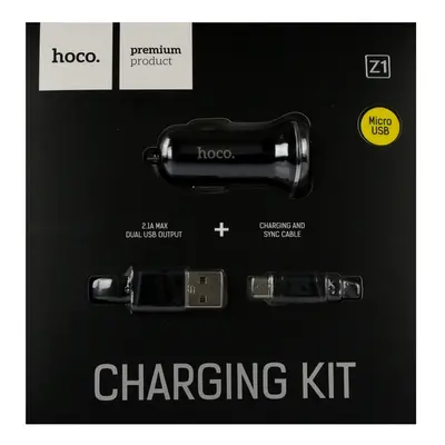 Nabíječka do auta HOCO Z1 micro USB Dual 2.1A černá 25675