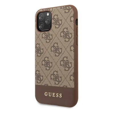 Guess 4G Stripe Zadní Kryt pro iPhone 11 Brown