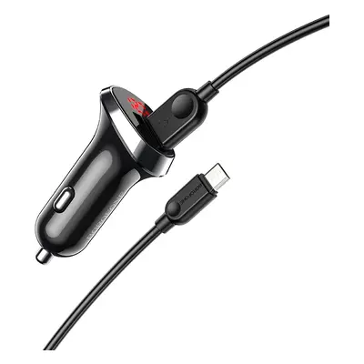 Nabíječka do auta Borofone BZ15 vč. microUSB datového kabelu Dual 2.4A černá