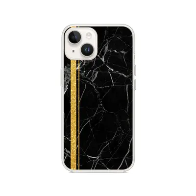 Kryt STYLE TopQ iPhone 15 Mramor černo-zlatý 99821