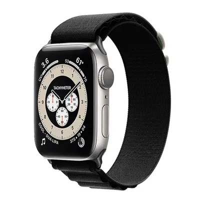 Textilní řemínek TopQ Wavy pro Apple Watch 42-44-45-49 mm černý 95880