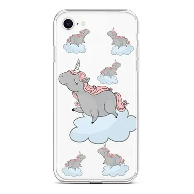 Kryt TopQ iPhone SE 2022 silikon Grey Unicorns 73962