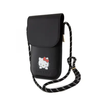 Hello Kitty PU Daydreaming Logo Leather Wallet Phone Bag Black