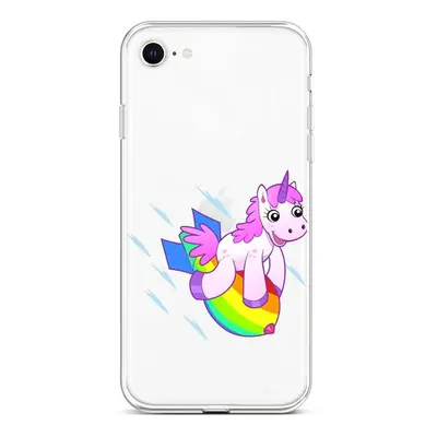 Kryt TopQ iPhone SE 2022 silikon Flying Unicorn 74022