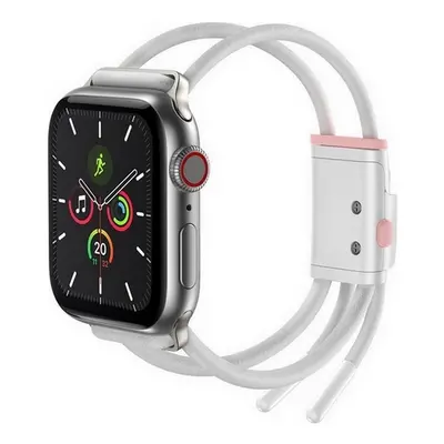 Silikonový řemínek Baseus Rope Strap pro Apple Watch 3-4-5-6-SE 42-44mm bílý 59148