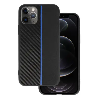 Tel Protect CARBON pouzdro pro iPhone 11 Pro černé s modrým pruhem