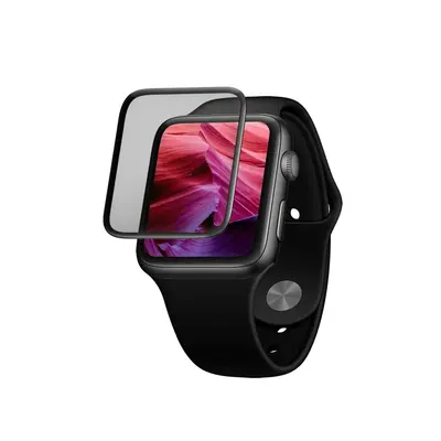 Ochranné tvrzené sklo FIXED 3D Full-Cover pro Apple Watch 42mm s aplikátorem, s lepením přes cel