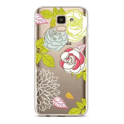 Kryt TopQ Samsung J6 silikon Abstract Roses 37971