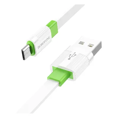 Borofone kabel BX89 Union - USB na Micro USB - 2,4A 1 metr bílo-zelený