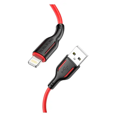 Kabel Borofone BX63 Charming - USB na Lightning - 2,4A 1 metr černo-červený