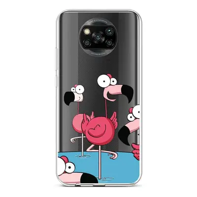 Kryt TopQ Xiaomi Poco X3 silikon Cartoon Flamingos 60860