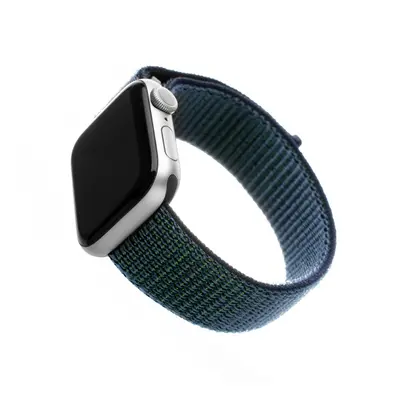 Nylonový řemínek FIXED Nylon Strap pro Apple Watch 42/44/45/49mm, temně modrý