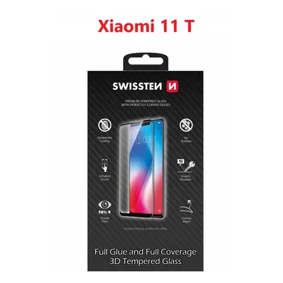 Sklo swissten ultra durable 3d full glue glass xiaomi mi 11 t černé