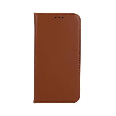 Pouzdro TopQ Leather SMART PRO iPhone 14 Pro knížkové hnědé 108791