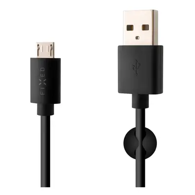 Datový a nabíjecí kabel FIXED s konektory USB/micro USB, 1 metr, černý