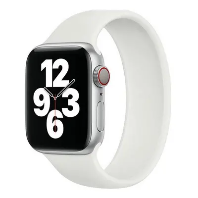 Silikonový řemínek TopQ Basic pro Apple Watch 3-4-5-6-SE 42-44mm bílý 60339