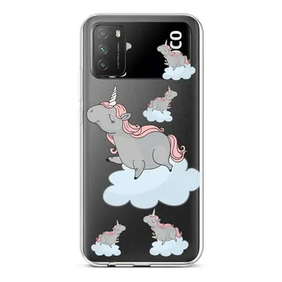 Kryt TopQ Xiaomi Poco M3 silikon Grey Unicorns 60617