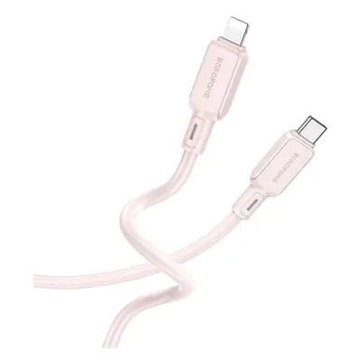 Borofone Kabel BX94 Crystal color - Type C to Lightning - PD 20W 1 metr světle růžový