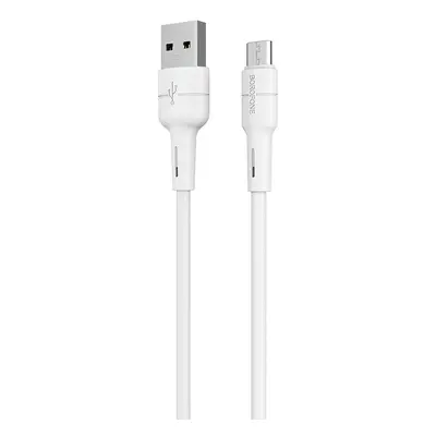 Borofone kabel BX30 silikonový - USB na Micro USB - 2,4A 1 metr bílý