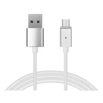 Kabel magnetický typ 1 - USB na Micro USB - s odpojitelnou zástrčkou 1 metr stříbrný (blistr)