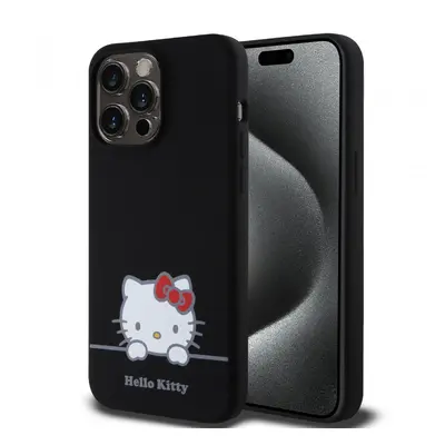 Hello Kitty Liquid Silicone Daydreaming Logo Zadní Kryt pro iPhone 15 Pro Max Black