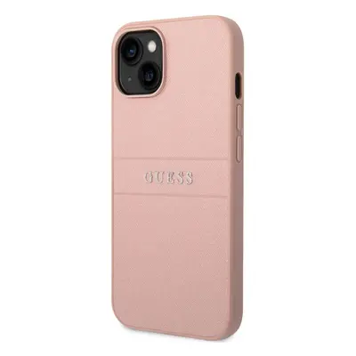 Guess PU Leather Saffiano Zadní Kryt pro iPhone 14 Plus Pink