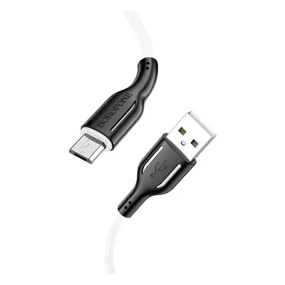 Kabel Borofone BX63 Charming - USB na MicroUSB - 2,4A 1 metr černobílý