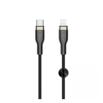 Krátký nabíjecí a datový opletený kabel FIXED s konektory USB-C/Lightning a podporou PD, 0.5m, M