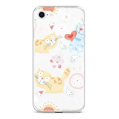 Kryt TopQ iPhone SE 2022 silikon Happy Cats 73980