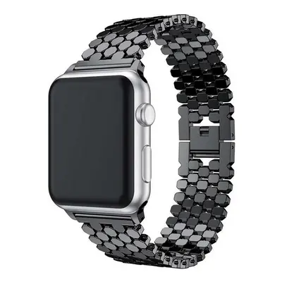 Kovový řemínek TopQ Snake pro Apple Watch 3-4-5-6-SE 38-40 mm černý 66018