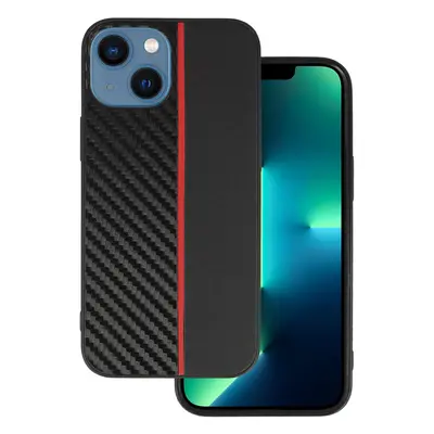 Tel Protect CARBON pouzdro pro iPhone 13 mini černé s červeným pruhem