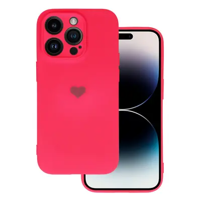 Vennus Silikonové pouzdro se srdcem pro Iphone 14 Pro design 1 fuchsiová