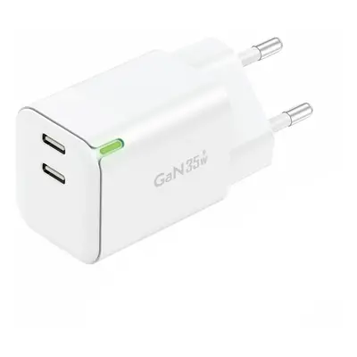 Adaptér Foneng GAN35 GaN - 2xTyp C - PD 35W 3A bílý