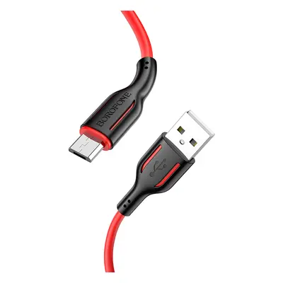 Kabel Borofone BX63 Charming - USB na MicroUSB - 2,4A 1 metr černo-červený