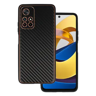 TEL PROTECT Kožené pouzdro Carbon pro Xiaomi Redmi Note 11 5G/Note 11S 5G/Poco M4 Pro 5G Black