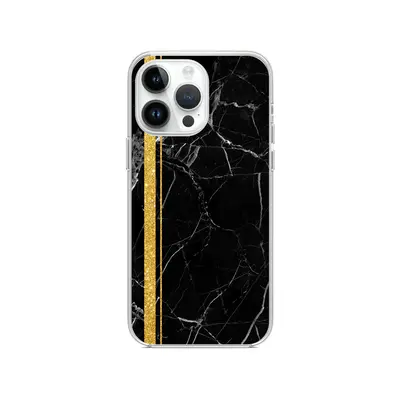 Kryt STYLE TopQ iPhone 15 Pro Max Mramor černo-zlatý 99920