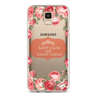 Kryt TopQ Samsung J6 silikon Keep Calm Flowers 3 37957