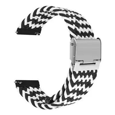 Pletený řemínek TopQ Braid pro Apple Watch 3-4-5-6-SE 42-44mm černo-bílý 60383