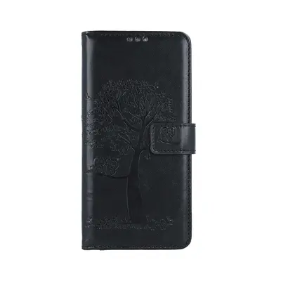 Pouzdro TopQ Xiaomi Redmi Note 12 knížkové Černý strom sovičky 111685