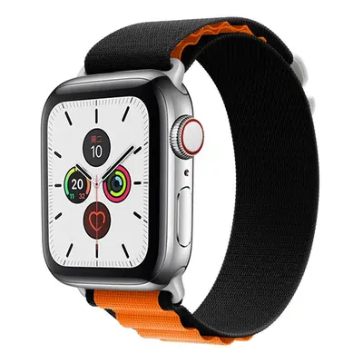 Textilní řemínek TopQ Wavy pro Apple Watch 38-40-41 mm černo-oranžový 95888