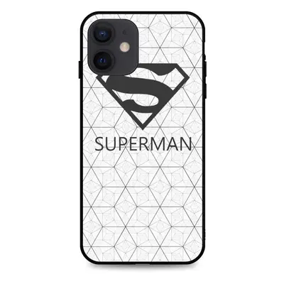 Kryt TopQ iPhone 12 3D silikon Bílý Superman 55241