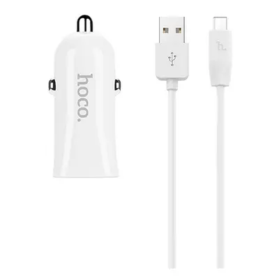 Nabíječka do auta HOCO Z12 micro USB 2.4A Dual bílá 50848