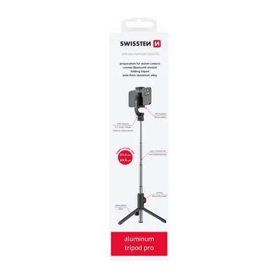 Swissten bluetooth selfie stick aluminum tripod pro