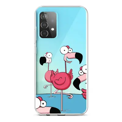 Kryt TopQ Samsung A52 silikon Cartoon Flamingos 57404