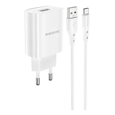 Nabíječka Borofone BN1 Innovative včetně USB-C datového kabelu 2.4A bílá 110478