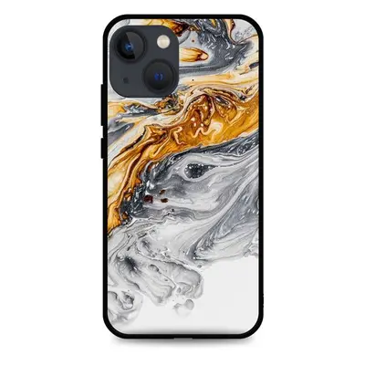 Kryt TopQ LUXURY iPhone 13 pevný Marble šedo-zlatý 64754