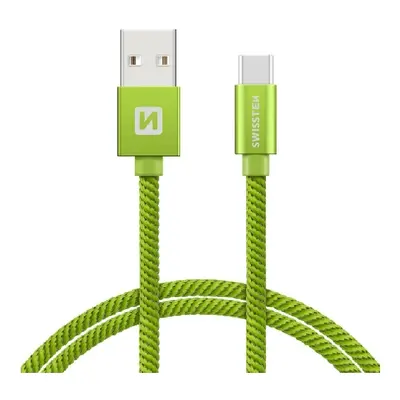 Datový kabel Swissten USB-C (Type-C) 2m zelený 44604