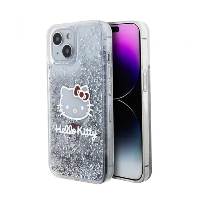 Hello Kitty Liquid Glitter Electroplating Head Logo Zadní Kryt pro iPhone 15 Transparent