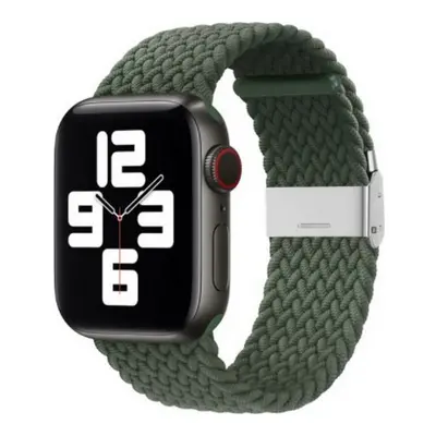 Pletený řemínek TopQ Braid pro Apple Watch 3-4-5-6-SE 38-40mm zelený 60355