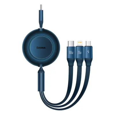 Kabel Baseus Bright Mirror 3 v 1 - Typ C na Micro USB, Lightning, Typ C - 100W 1,1 metru (CAMJ01